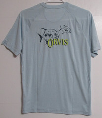 Men’s Orvis DriCast Logo Crew Neck Short Sleeve Tee T-Shirt Lt. Blue Size MEDIUM