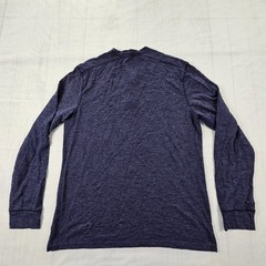 Apt. 9 Premier Flex Blue Striped Long Sleeve Cotton Blend Henley T-Shirt Men’s L