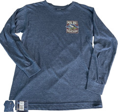 Malibu Divers Point Dume Leo Carrillo Heathered Blue Gray Long Sleeve Tee Small