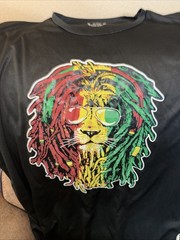 MENS UPF 50 + PROTECTION SLEVELESS BOB MARLEY LION GRAPHIC PRINT TSHIRT