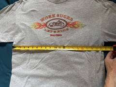 Vintage Easy Riders Shirt Mens Medium Gray Work Sucks Let’s Ride Flames Y2K