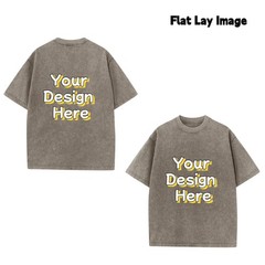 Mens Vintage Wash T Shirt Custom Front Back Print Personalized Photo Text Tee