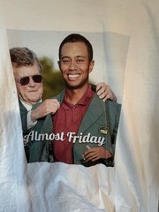 Mens Friday Beers-Tiger Woods Almost Friday T-shirt White Size XL New