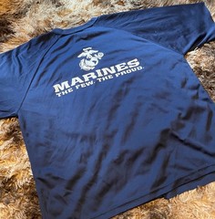 USMC Great American T-Shirt Factory Performance Athletic T-Shirt Blue