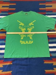 Paid in Full Bay Area Strapped Green T-Shirt 3XL D-Boy Apparel Uzi AK-47 Guns