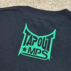 Vintage Tapout MPS Shirt Mens L Black Green Foil Skull Snake MMA UFC Fight Y2K
