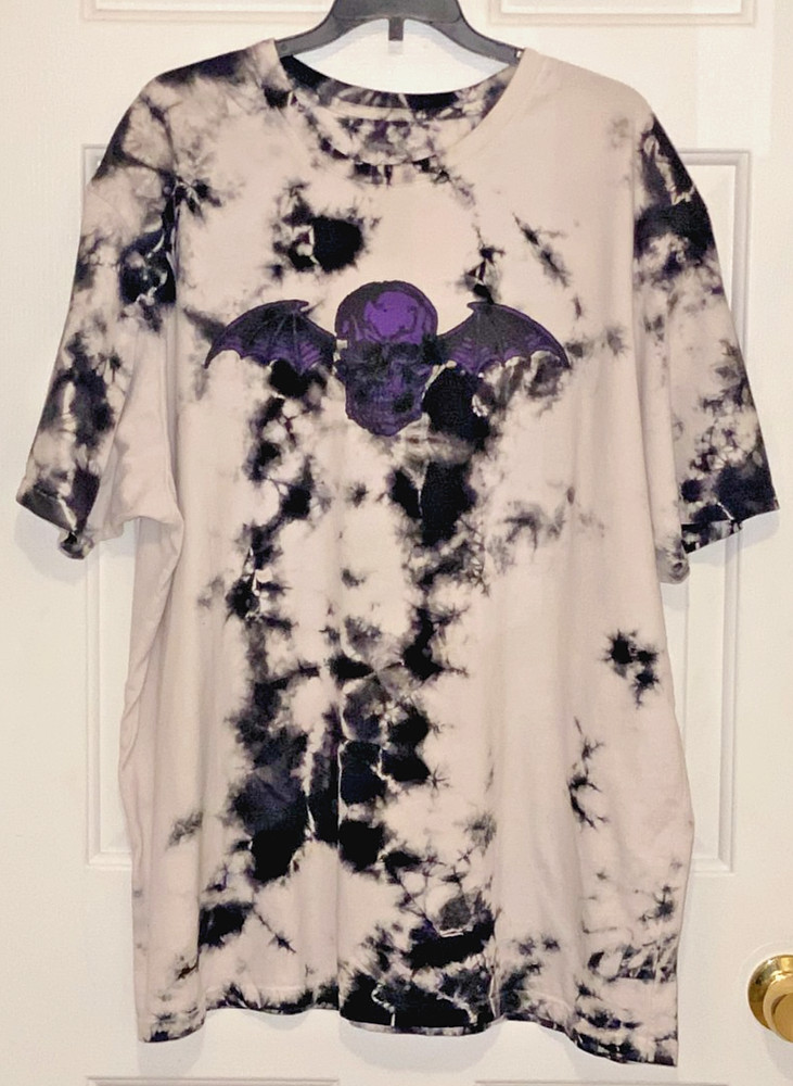 Avenged Sevenfold A7X T-Shirt Men’s 3XL White Black Tie Dye Crystal Wash