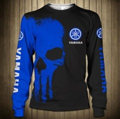 Yamaha Skull Motobiker F1 Racing Long Sleeve Shirt 3D All Over Print 3D Hot Sale