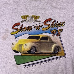 Vintage Jerzees Mens White Graffiti Weekend Show-n-Shine 98 Casual T-Shirt