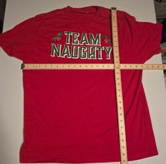 Holiday Time T-Shirt Men’s Red XL Team Naughty Graphic Tee Crew Neck
