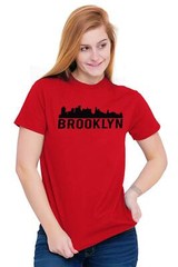 Brooklyn City Skyline Silhouette Urban NYC Fashion Novelty Tee T-Shirt Tee