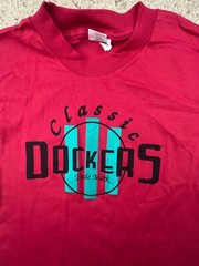 VTG Dockers T Shirt USA Cotton Red “classic Dockers Trademark” Size Medium