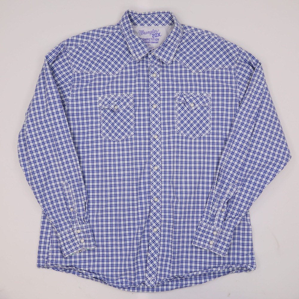 WRANGLER 20X COMPETITION Men’s Shirt Long Sleeve . Size: XXL. Multicolor plaid