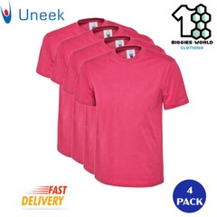 Uneek 1/2/4 PACK Unisex Classic T-Shirt Short Sleeve Work/ Casual Tee (UC301)
