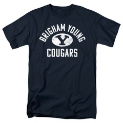 Brigham Young University Adult T-Shirt Cougars Logo, Navy, S-5XL