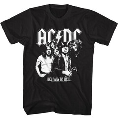 ACDC Music New T-Shirt Highway To Hell Tour Metal Rock N Roll Black Cotton