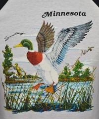 Vintage Minnesota Raglan T-Shirt Duck Sanctuary Nature Wildlife Tourist 1980’s