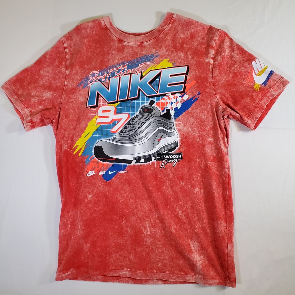 The Nike Tee Red Tie Dye Acid Wash Air Max 97 Racing Medium TShirt Graphic Shirt