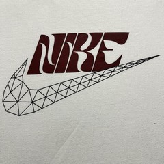 Nike Geometric Swoosh Graphic T Shirt White Mens Medium Streetwear