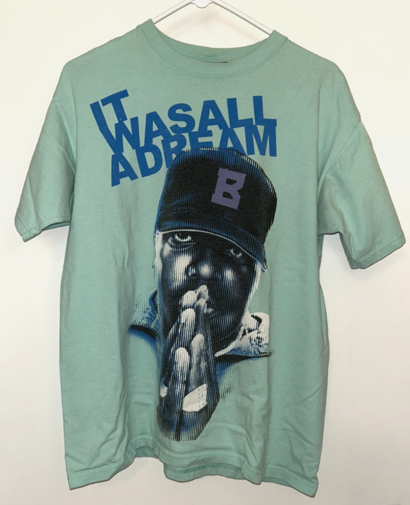 Men’s Brooklyn Mint Tag T-shirt (holes) Notorious B.I.G. It Was All A Dream sz L