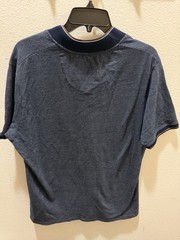 Knit Heritage Polo Men’s L Blue Henley Short Sleeve Knit Geometric Buttons