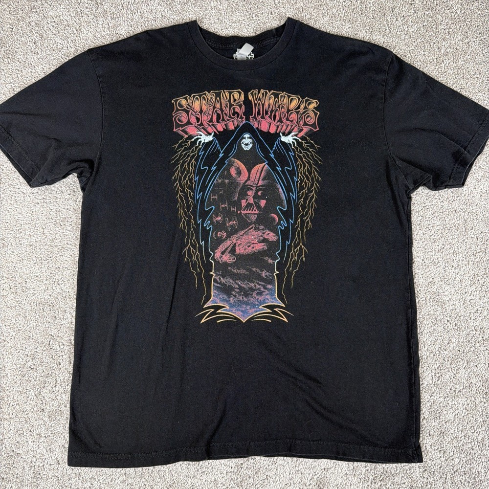 Star Wars Shirt Mens XL Black Emperor Palpatine Darth Vader Dark Side Sith