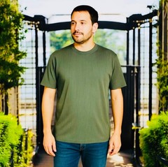 Croft & Barrow Men’s Green Ribbed T-Shirt Crew Neck & V-Neck L XL