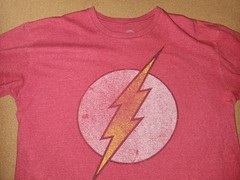 DC Comics THE FLASH Logo Distressed Red T-Shirt Adult X-Large