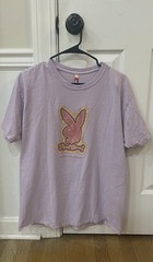 Men’s Playboy Color Bars Tokyo Japan Rabbit Purple Graphic Shirt Size Large