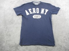 Aeropostale Shirt Mens XS Blue Aero NY 1987 Short Sleeve Graphic Tee Applique