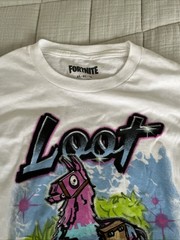 Fortnite Loot Llama Epic Games White Short Sleeve T Shirt Xtra Small