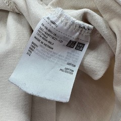 Men’s Uniqlo U Pocket T-Shirt Large Beige Good Long Sleeve Crew Neck