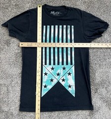 Los Angeles Men’s US American Flag Graphic T-Shirt Black Green White Size Small