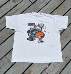 Vintage 90s Hoopfest Basketball Distressed And 1 Tee Shirt Mens Medium White