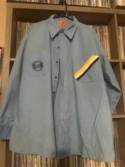 THRALL Logo Button-Up Work Shirt Size XL SIGNED by Mike Hard God Bullies