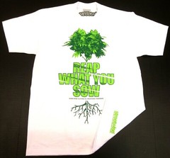 STREETWISE HARVEST T-shirt Reap What You Sow Marijuana Tee Men L-4XL White NWT