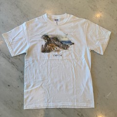 Vintage Hanes Cape Cod White Souvenir T Shirt Beach Dunes Seagulls Tee