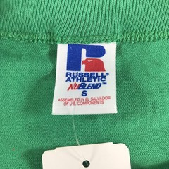 Vintage Russell Athletic Shirt Mens Small Green NuBlend Henley Short Sleeve