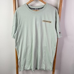 Champion Shirt Mens Large Green Chest Logo Graphic Tee Sportswear Short Sleeve