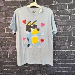 Bluey Men’s XXL Bandit Bingo Family Hearts Shirt Heart 2XL