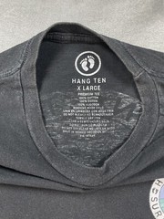 Fade Black Hang Ten Surf Company Shirt XL Hawaii Ocean 2 Sided Wave Pipe wetsuit