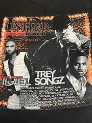 Usher OMG 2010 Tour Concert T-Shirt Mens Small Black Double-Sided Graphic Print