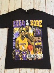 NEW – SHAQ & KOBE – THREE PEAT CHAMPIONSHIP – TSHIRT