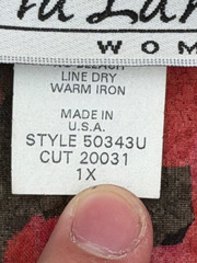 Y2K Gloria Lance Woman Sheer Floral Blouse 1X Red Black Made USA
