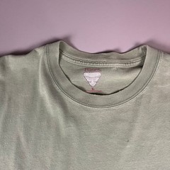 VTG Hanes Ghost Pocket T-Shirt Mens L Green Short Sleeve Cotton Gradient Faded