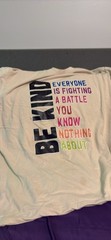 White Be Kind Graphic Print T-Shirt XL Unisex Short Sleeve Round Neck