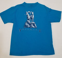 Vtg Yosemite Bighorn Sheep T Shirt Single Stitch Tee Large 42-44 Turquoise USA