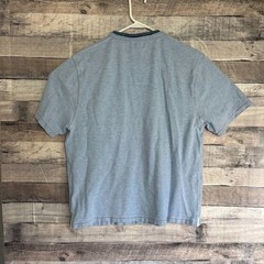 Carbon 2 Cobalt Henley Shirt Mens Large Blue Short Sleeve Preppy Casual