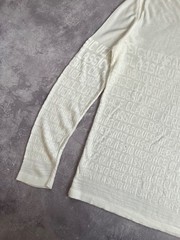 Vintage Versace Classic V2 Shirt Mens Cream White Monogram Spellout Long Sleeve