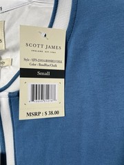 Scott James 1/4 Zip Henley SS T-Shirt Men’s S BossBlue/Chalk SJTS-21014
